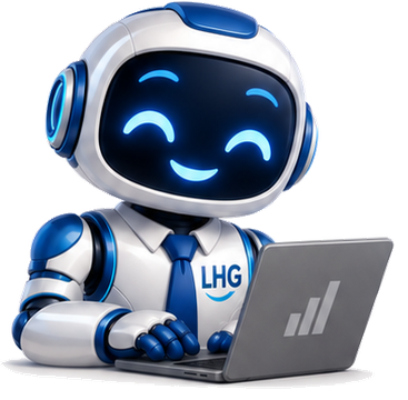 Mascote robô da SITE LHG apresentando o canal do YouTube